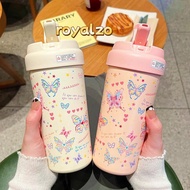 ROYALZO Flask Tumbler, Butterfly with Tea Strainer Water Cup, 550ML Stainless Steel Vacuum Insulated