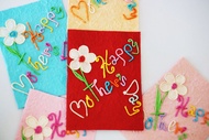 การ์ดอวยพรวันแม่ (โค้ง) diy แฮนเมด การ์ด ของขวัญ วันเกิด (ขนาด L) Handmade Happy Mother's Day Mulberry Paper Card (Curve) (Size L)
