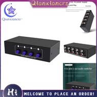 AUX Audio Switcher 4 in 1 Out Stereo Audio  4X1 3.5mm Aux L/R  Audio Switch Box Analog Audio , A Eas