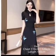 Plus Size Maxi dress Cheongsam Women's wear 60-90kg xxxl 大码女装连衣裙改良旗袍