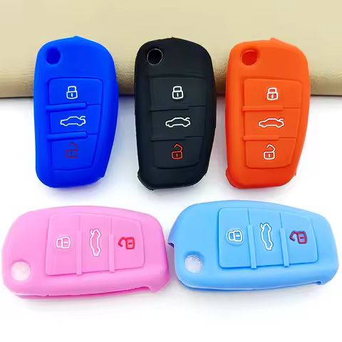 For Audi A4 B7 A6 C5 C6 A1 A3 8P TT Q3 Q2 Q7 TTS R8 S3 S6 RS3 RS6 Accessories Silicone Car Key Caps 