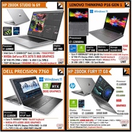 GAMING LAPTOP ZBOOK / PRECISION / THINKPAD (1 YEAR WARRANTY T&C)NVIDIA GAPHICS UPTO 16GB GPU i7/ i9 