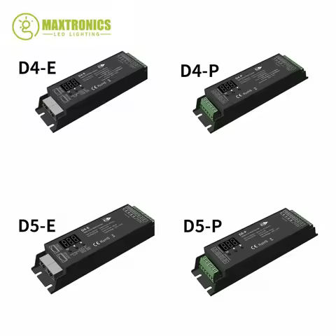 DC12-36V/48V D4-E D4-P 4 Channel PWM DMX Decoder D5-E D5-P 5CH DMX512 Controller Digital Display XLR