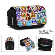 fall guys pencil case with double pockets and zippers