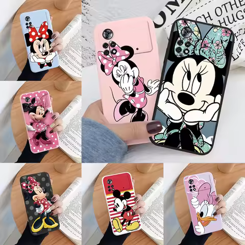 For Poco X4 Pro 5G POCO M4 Pro 4G Phone Case Pink Mickey Mouse Minnie Cover Soft TPU Funda For Xiaom