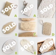 🧽 Eco-friendly Loofah Natural Sisal Scrubbing Pad Wood Pulp Cotton Sponge with Lanyard 環保軟絲瓜瓤 絲瓜絡 雙面