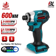 ONEVAN® Brushless Electric Impact Screwdriver Hex Driver Drill for Makita 18v Battery (Battery Not I