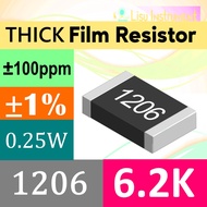 6.2KΩ 1206 3216(mm) ±1% THICK Film SMD Resistor 250mW 6.2K 6K2