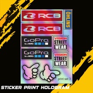 Racing print sticker. vinyl print sticker. hologram print sticker. rcb sticker. gopro sticker. no go