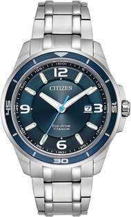 Citizen Eco-Drive Brycen Quartz Mens Watch Titanium Weekender Silver-Tone (Model: BM6929-56L)