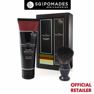 Edwin Jagger Imitation Ebony Synthetic Brush, Shaving Cream Gift Set (Sandalwood)-SGPOMADES