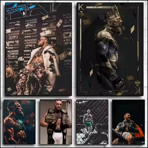 1PC Inspirational Boxing Conor McGregor Poster Self-adhesive Art Waterproof Paper Sticker Coffee Hou