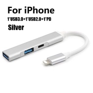 Lightning Hub USB 3.0 Hub Splitter อะแดปเตอร์แท่นชาร์จเร็ว OTG สำหรับ iPhone