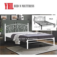 YHL Liilis Black / White Queen Size Metal Bedframe / Metal Double Bed (Mattress Not Included)