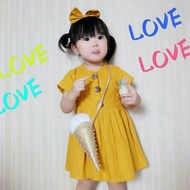 BUTTON DRESS KOREAN STYLE | DRESS CASUAL ANAK | DRESS CASUAL BABY