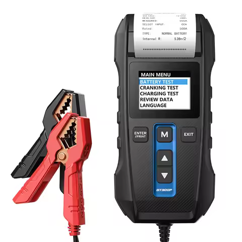 TOPDON BT300P 12V Car Battery Tester with Printer Battery Load Test for Motorcycle Auto Charging Cra