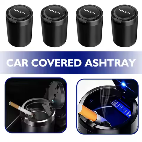 Car LED Garbage Coin Storage Cup Container Cigar Ashtray Holder For Seat FR Cupra Altea Arona Exeo L