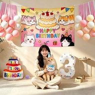 Pet Birthday Cat Birthday Decoration Pet Birthday Decoration Pet Decoration Background Cloth Tapestr
