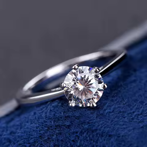 100% Real Moissanite Engagement Rings Platinum Plating Sterling Silver 1CT 2CT 3CT Diamond Wedding R