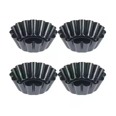 4PCS Mini Round Nonstick Tart Pan Tartlet Molds Egg Tart Tin Muffin Cupcake Cake Molds Baking Tool