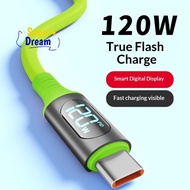 1/3Pcs 1.5m USB-C Digital Display Charger Cable 120W Fast Charging for Phone 17