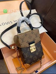 🔥全新可送禮 有單✨全港最平 ‼支持面交陪驗 ‼🌈Louis Vuitton Camera Box M82465 Brown 棕色 劉亦菲同款 谷愛凌同款 明星同款 老花 盒子包💖可單肩 可手提 可斜
