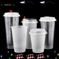 CUCKO Milktea Cup, Transparent 90mm Cup And Lids,  Plastic Juice Cup