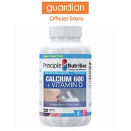 Principle Nutrition Calcium 600 + Vitamin D, 230 tablets