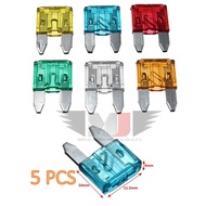 5pcs MINI CAR FUSE SET AUTO BLADE FUSE SET 5 10 15 20 25 30 AMP MINI FUSE