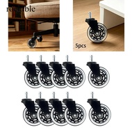 [rockible] 5 Pieces Office Chair Wheel Swivel Replacement Rubber Casters Desk Chair Smooth Rolling Q