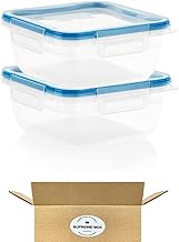 SUPREME BOX Snapware 4-Cup Total Solution Square Food Storage Container, Glass - Pack of 2