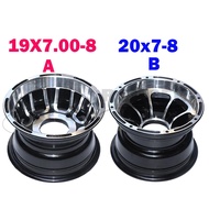 8 inch front Aluminum rims use19X7.00-8 20x7-8 21x7-8 tyre ATV Bearing wheel hub vacuum tires for Go