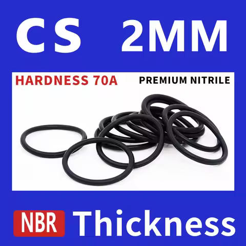 CS2mm Black NBR 70A Nitrile Rubber O-ring Sealing Gaskets Wear-resistant Gasket O-ring Thickness 2mm