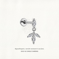 Nora Ana Triple Marquise Dangle Threaded Stud Flatback Earring Titanium ASTM-F136 Surgical Implant G