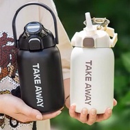 TAKE AWAY thermos bottle volume 850ML with straw, 850ML