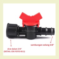 Drip tape valve check faucet connection connector thread in 3/s 4 inches to 5/ 8 inches water hose -