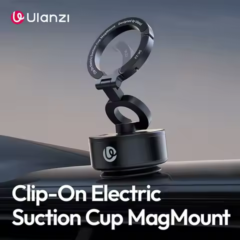 Ulanzi SK-22 Clip-On Electric Suction Cup MagMount 360° Rotation for Smartphone Livestreaming Car Wi
