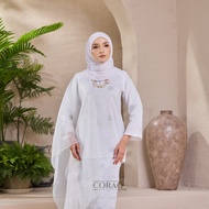 Baju Kurung Kedah Songket Tenun Kain Lipat Batik Bunga Silver Series  By Coraq Exclusive