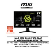MSI MONITOR MAG 255F E20 25" IPS FHD/ 200HZ /0.5ms GTG / HDR READY/ AMD FREE SYNC- ESPORT GAMING MON