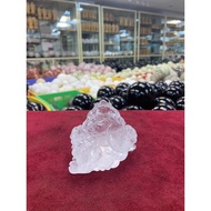 Feng shui toad fortune stone, white quartz vip 0,38kg