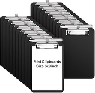 Sabary 100 Pack Bulk Mini Clipboards with Pen Holder Clip Black A5 Memo Clipboard 6x9 Plastic Check 