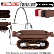 EverToner Felt Insert Bag Organizer Fits For COACH Town Bucket Bag Makeup Handbag Organizer Women Bag In Bag Travel Portable Cosmetic Inside Bag