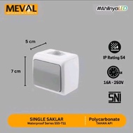Meval Waterproof Series Single Socket Switch IP Rating 54 16A-250V SNI Polycarbonate Fireproof