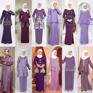 (S-XL) PURPLE / DUSTY PURPLE VIOLET MAGENTA TEMA BAJU KURUNG MODERN BRIDESMAID DINNER WEDDING KENDUR