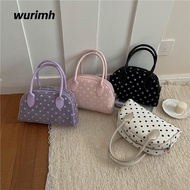 WURIMH924YYI Crossbody Bag, Y2K Polka Dot Shell Shoulder Bag, Cute Half Moon Shape Large Capacity Wo