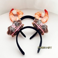 Funny Simulation Hairy Crab Crab Headband Shrimp Hairpin Cute Creative Live Props Shrimp Hair Access