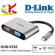 D-LINK DUB-V210 USB-C TO HDM HD / VGA ADAPTER, COMPLIANT WITH USB-C& THUNDERBOLT 3, SUP HDM HD UP TO