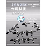 Stainless Steel 4mm Aquarium Air Splitter Airline Tubing Air Flow Divider Air Valve