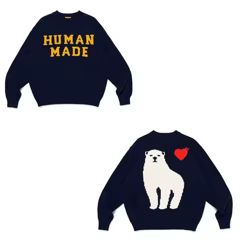 Human Made Vintage Knit Sweater Celebrity Inspired Top Streetwear Winter Fall
