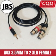 3.5mm mini aux jack cable to dual xlr female 50cm-5meter